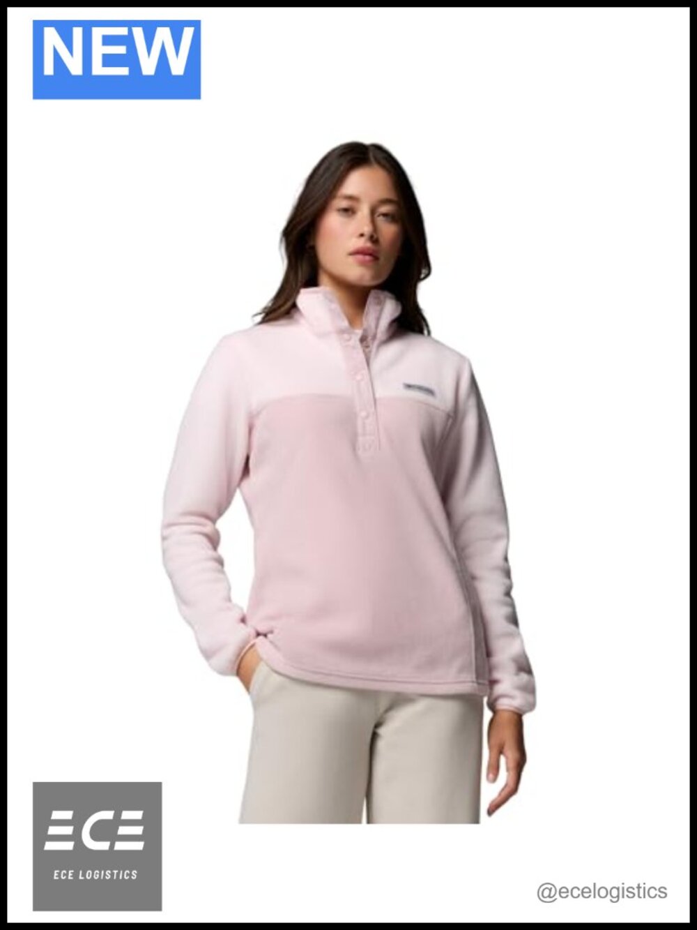 Womens Fleece Snap Pullover 1/2 Snap Collar Long Sleeve Cozy Warm